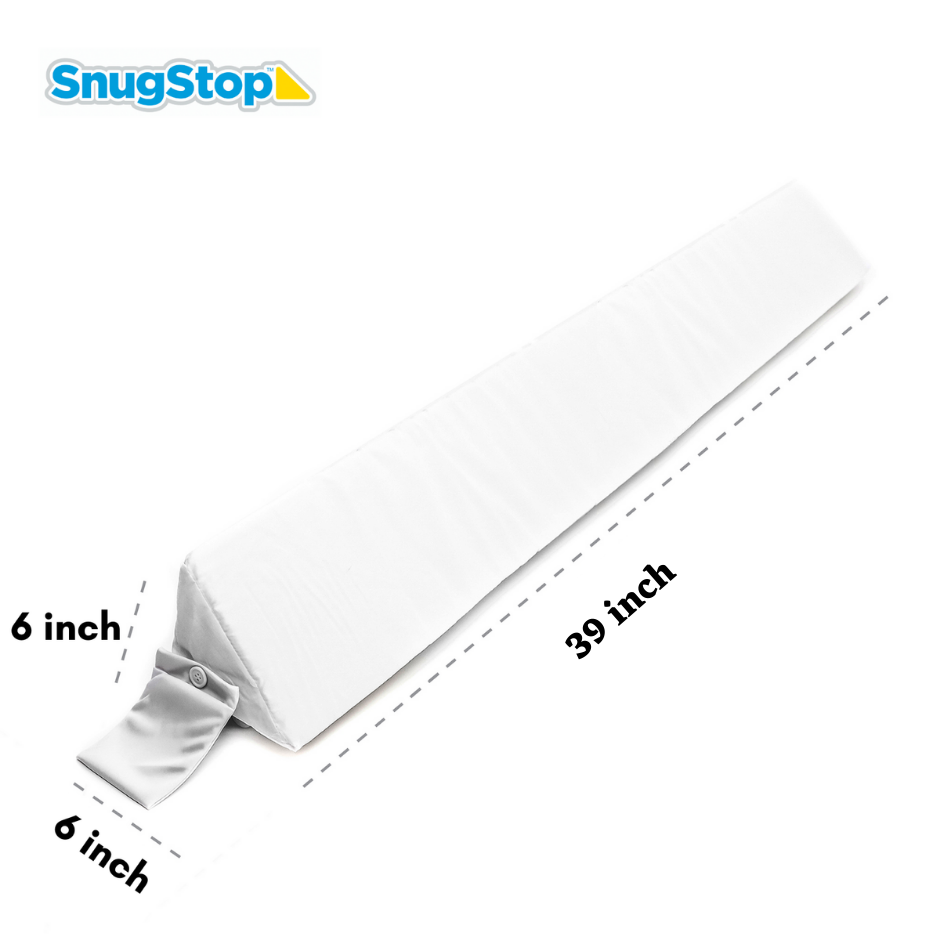 SnugStop Pillow Case Bed Headboard Wedge Mattress Wedge Case (Pillow Case  Twin White)